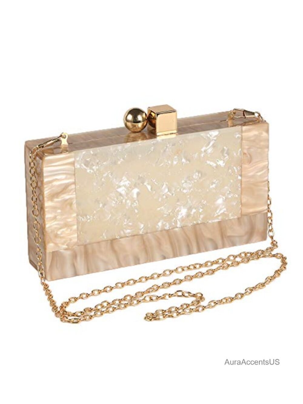 Acrylic Glitter Marble Evening Clutch Bridal Wedding Purse with Chain Strap